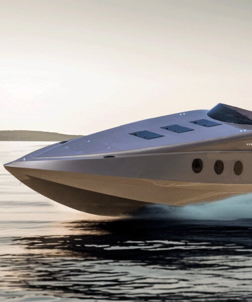 mayla’s all carbon-fiber superboat GT torpedoes in the sea with an ultra-pointed monohull